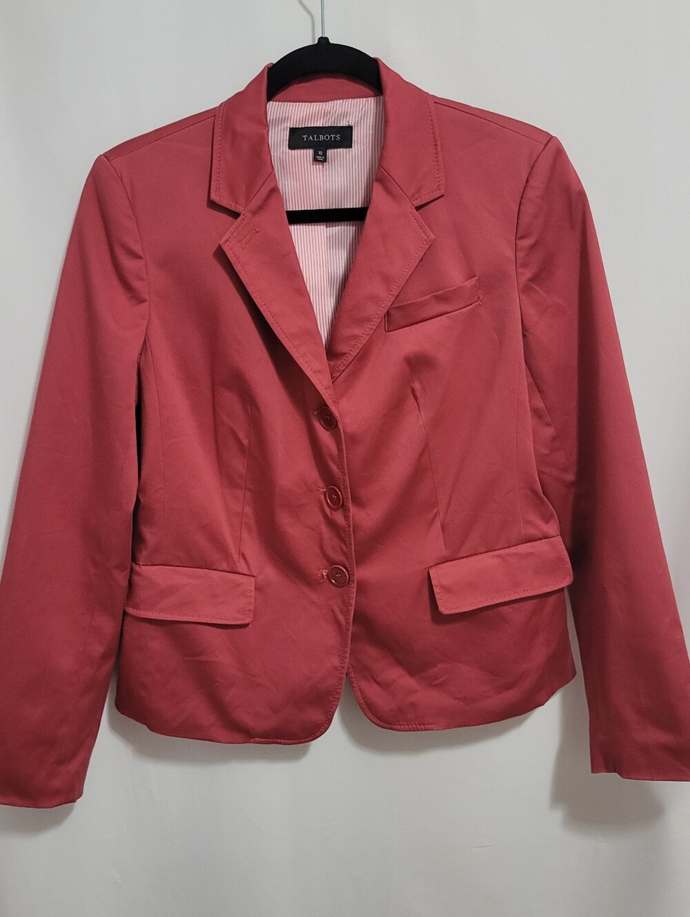 Talbots Dark Salmon 3-Button Tailored Blazer, Size 10